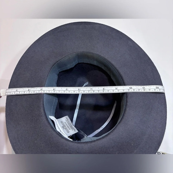 BCBGeneration Dark Grey Women’s Wool Fedora Floppy Hat - Picture 7 of 8